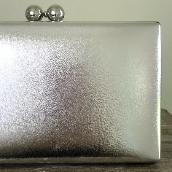 EVER NEW Handbag Silver Pink Clutch Bridal Bridesmaid Wedding Formal Dressy - Picture 10 of 16